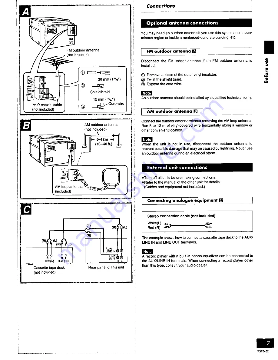 Panasonic SAPM03 - MINI HES W/CD PLAYER Operating Instructions Manual Download Page 7