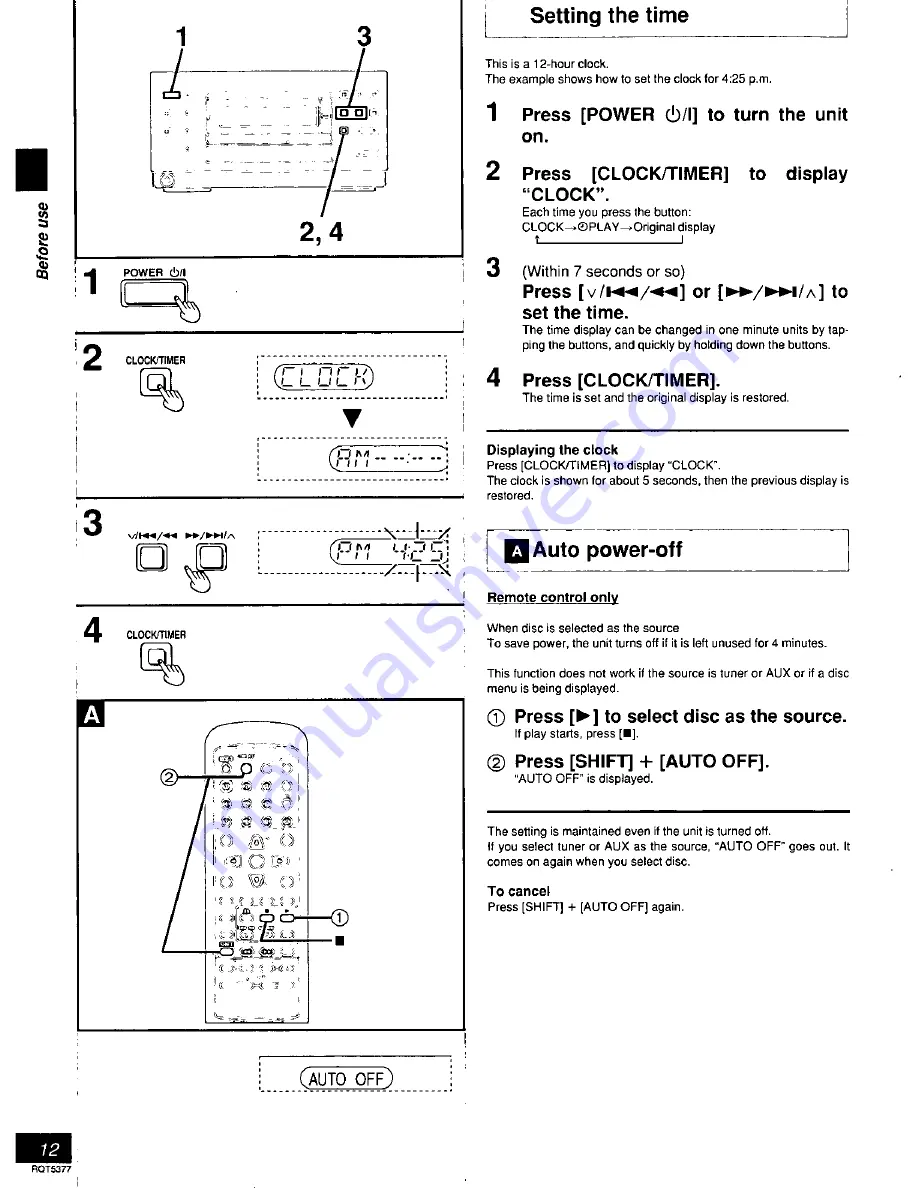 Panasonic SAPM08 - SINGLE DVD MINI SYST Operating Instructions Manual Download Page 12