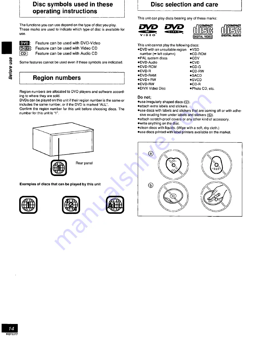 Panasonic SAPM08 - SINGLE DVD MINI SYST Operating Instructions Manual Download Page 14