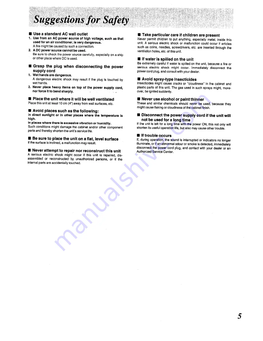 Panasonic SC-CH150 Operating Instructions Manual Download Page 5