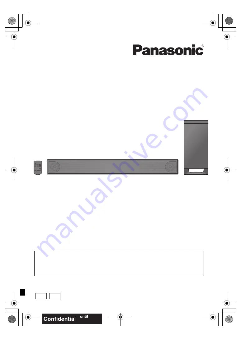 Panasonic SC-HTB885 Скачать руководство пользователя страница 1