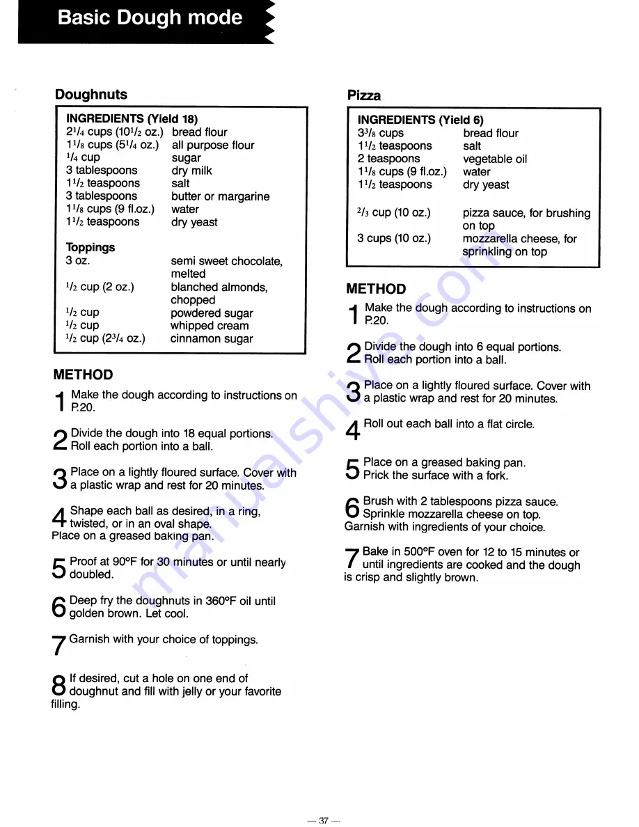 Panasonic SD-BT65P Operating Instructions & Recipes Download Page 38