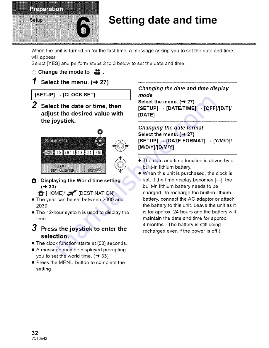 Panasonic SDR-H100P Owner'S Manual Download Page 32