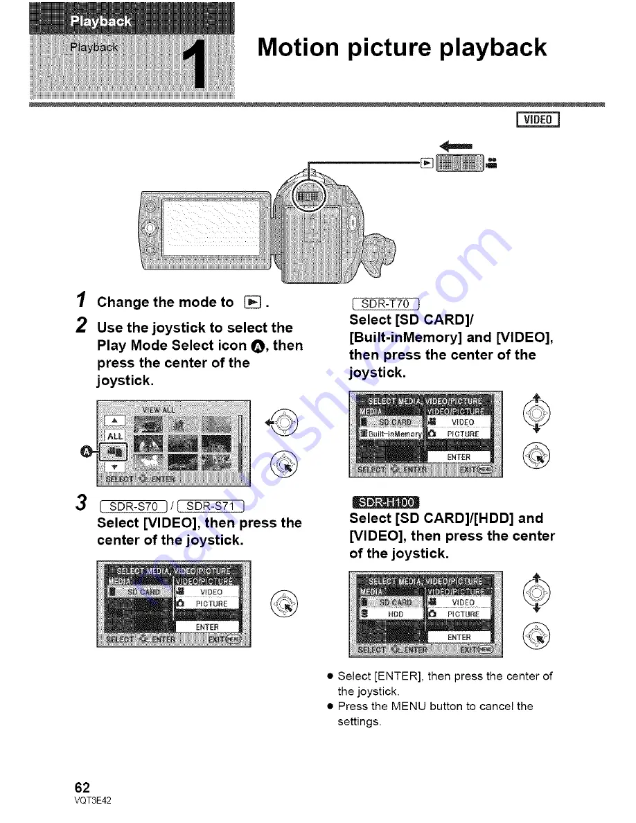 Panasonic SDR-H100P Owner'S Manual Download Page 62