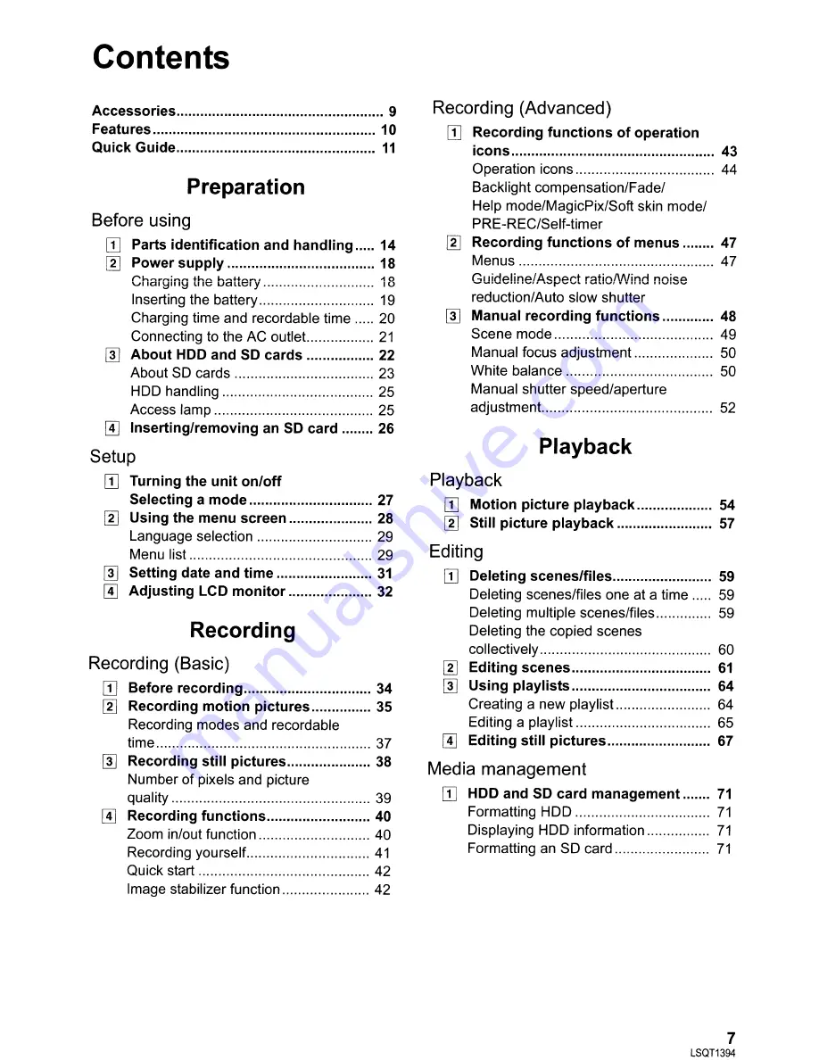 Panasonic SDR-H60P/PC Operating Instructions Manual Download Page 7