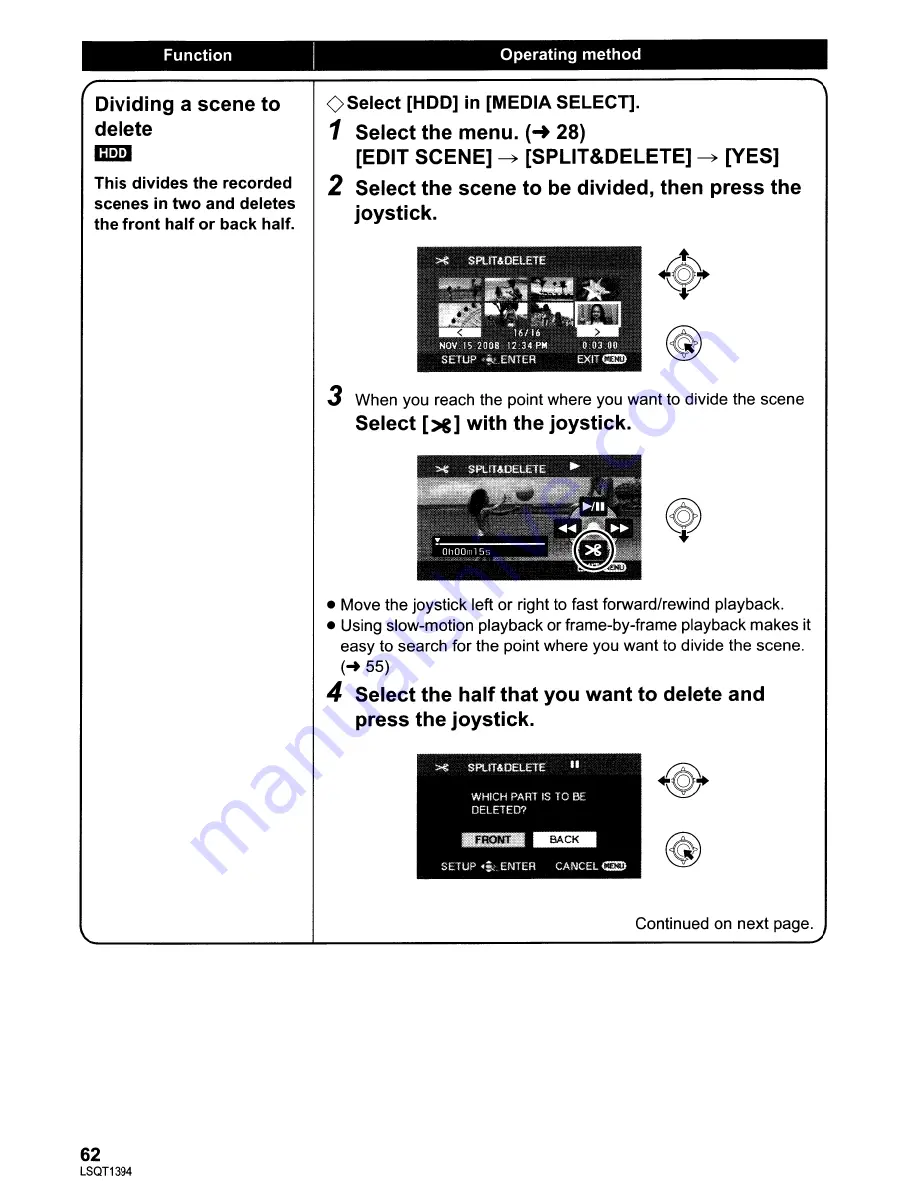 Panasonic SDR-H60P/PC Operating Instructions Manual Download Page 62