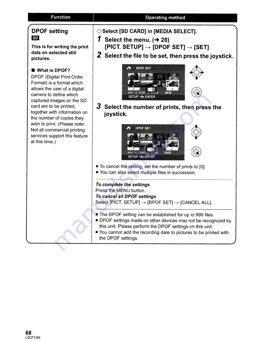 Panasonic SDR-H60P/PC Operating Instructions Manual Download Page 68