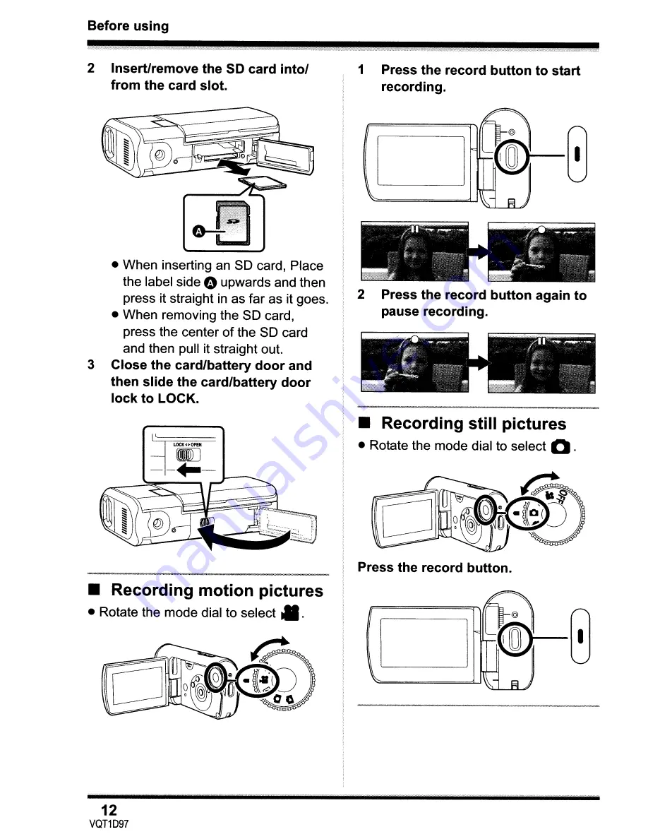 Panasonic SDR-S10P Operating Instructions Manual Download Page 12