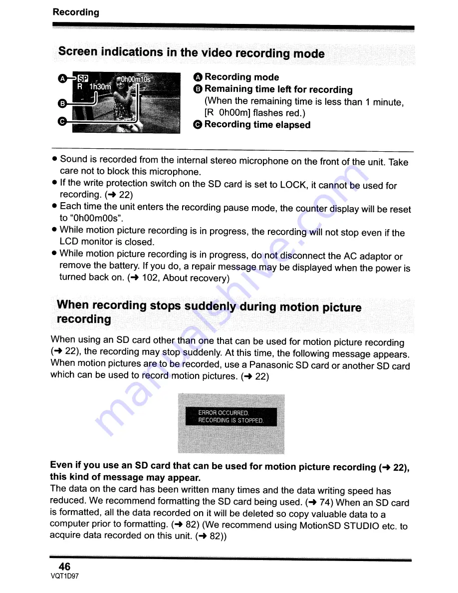 Panasonic SDR-S10P Operating Instructions Manual Download Page 46