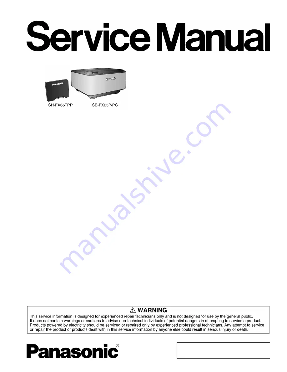 Panasonic SE-FX65P Service Manual Download Page 1