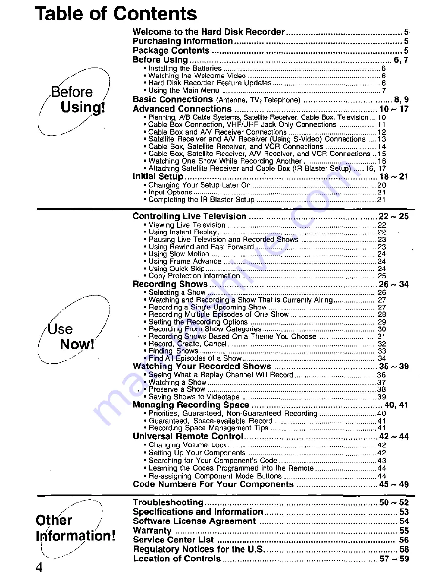 Panasonic ShowStopper PV-HS1000 Operating Instructions Manual Download Page 4