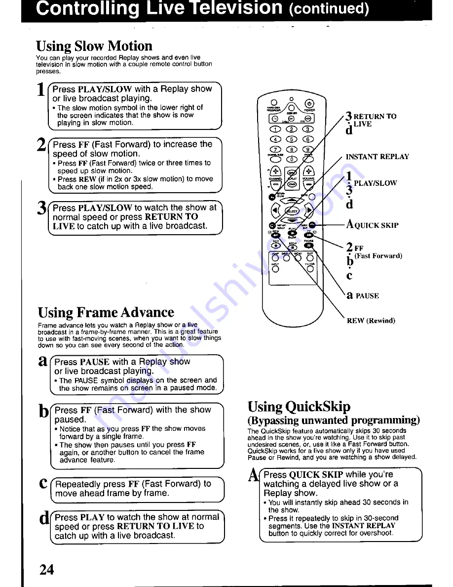 Panasonic ShowStopper PV-HS1000 Operating Instructions Manual Download Page 24