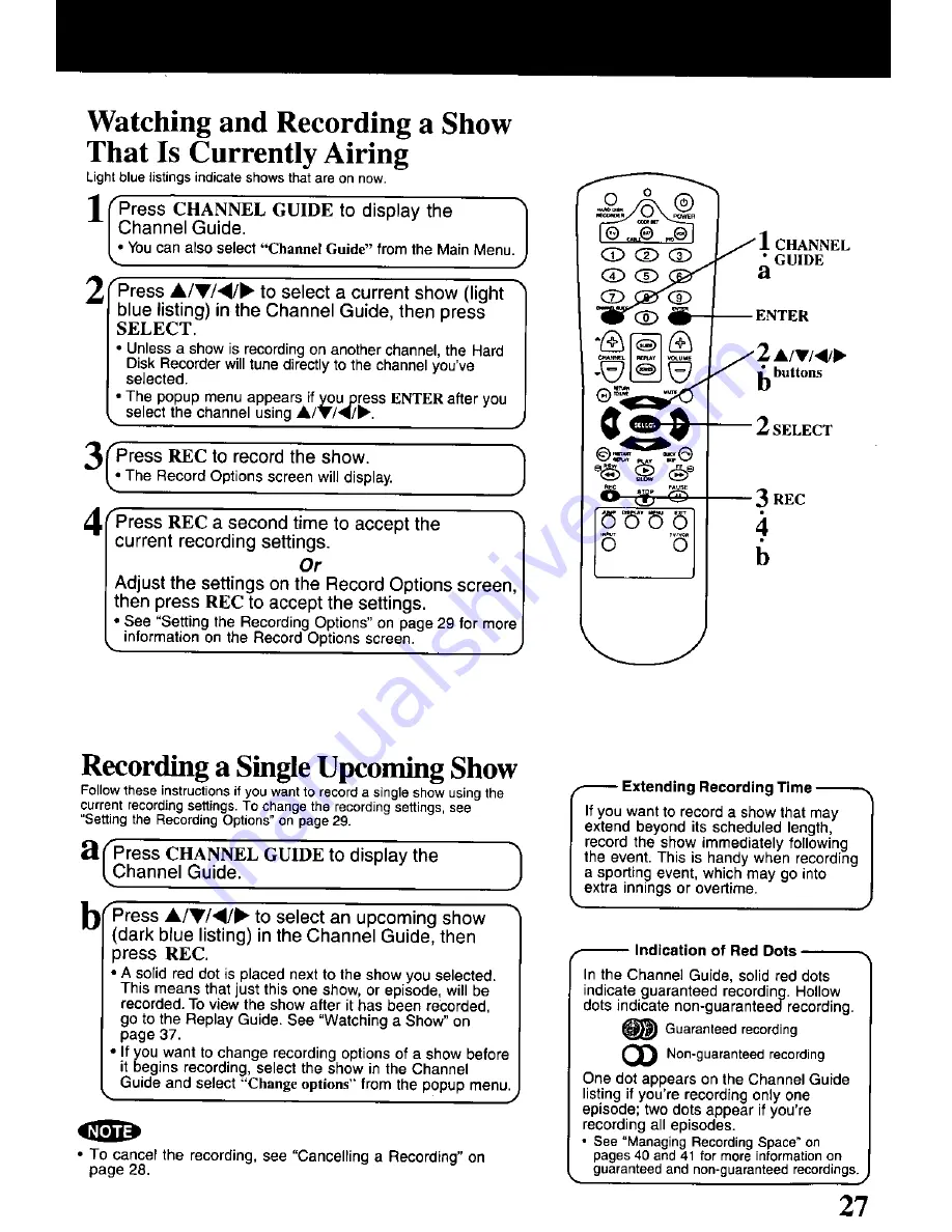 Panasonic ShowStopper PV-HS1000 Operating Instructions Manual Download Page 27