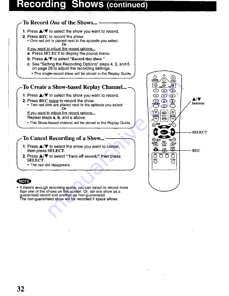 Panasonic ShowStopper PV-HS1000 Operating Instructions Manual Download Page 32