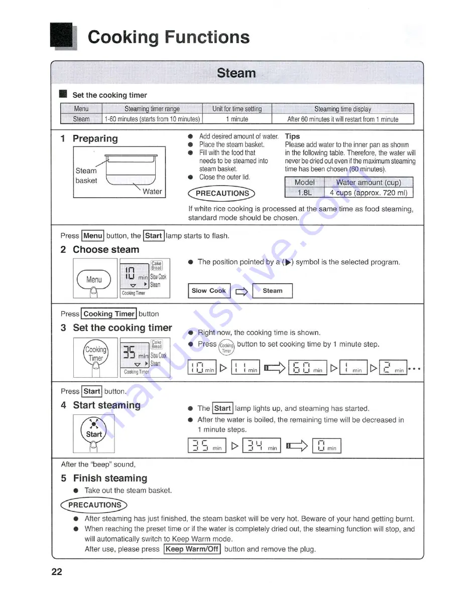 Panasonic SR-LP18 Operating Instruction Download Page 22