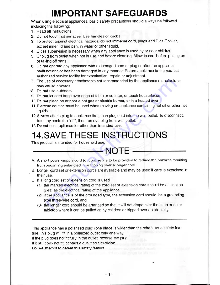 Panasonic SR-UH36N Operating Instructions Manual Download Page 2