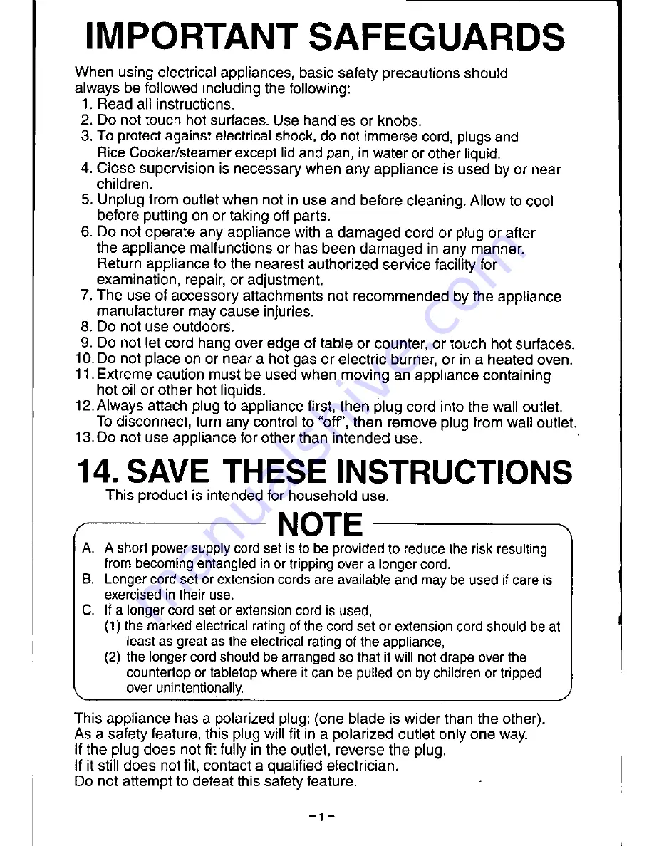 Panasonic SR-W06PD Operating Instructions Manual Download Page 2