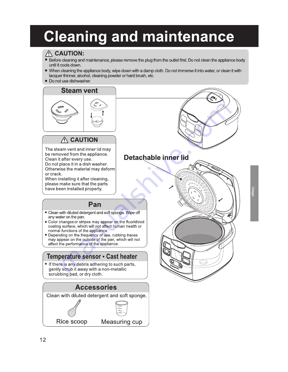 Panasonic sr-zc075 Operating Instructions Manual Download Page 13