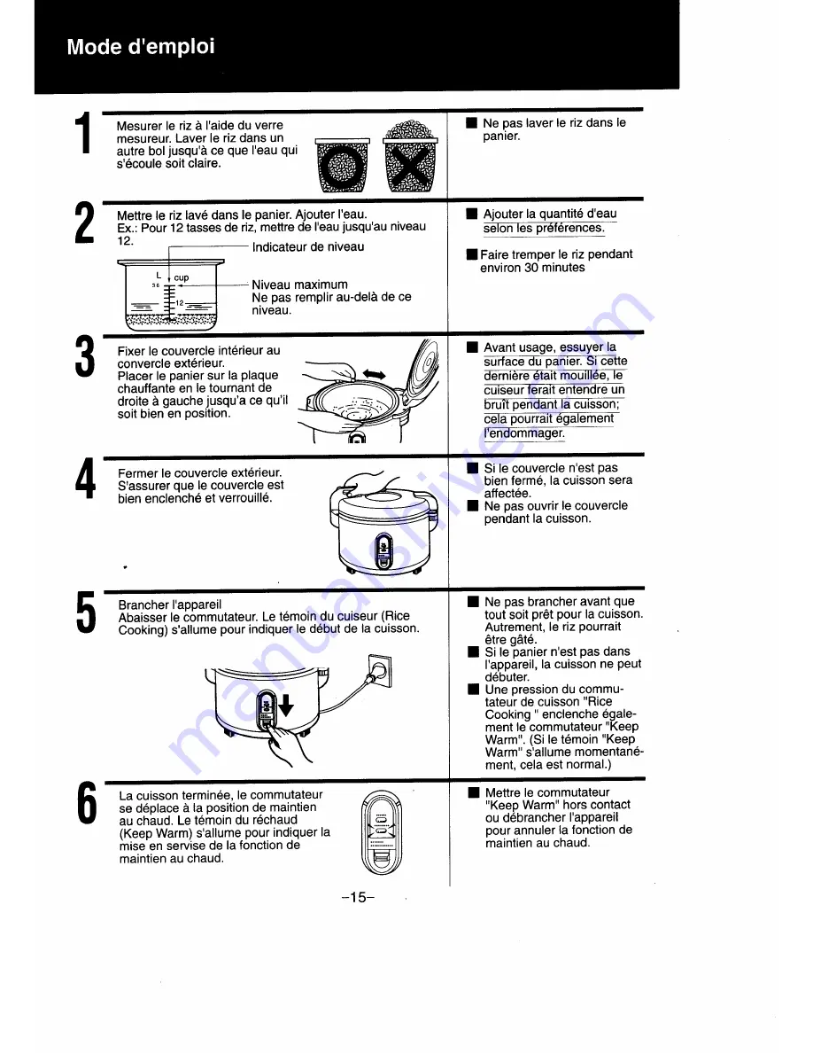 Panasonic SR2363F - SPS RICE COOKER/WARM Скачать руководство пользователя страница 16