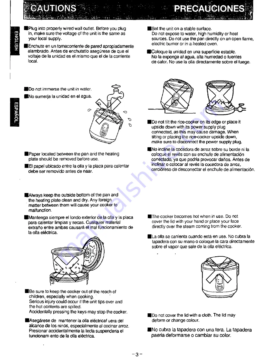 Panasonic SRSH15PA - RICE COOKER-LOW Operating Instructions Manual Download Page 4