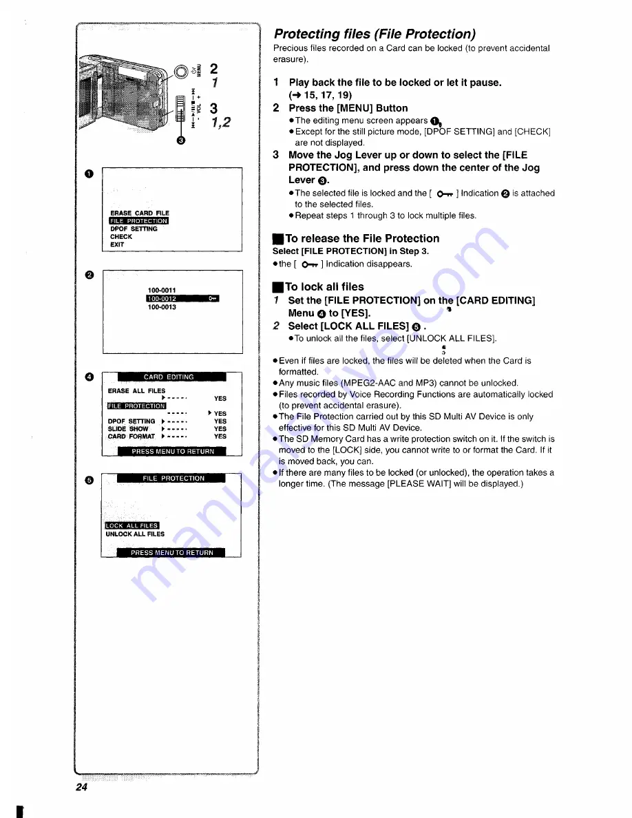 Panasonic SVAV10U - SD MULTI AV DEVICE Operating Instructions Manual Download Page 24