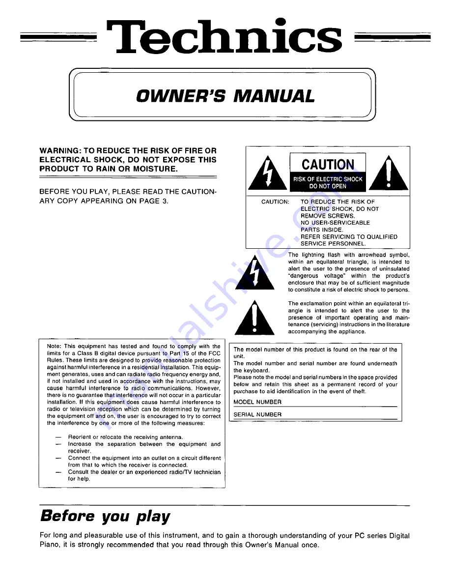 Panasonic SX-PC12 Owner'S Manual Download Page 2