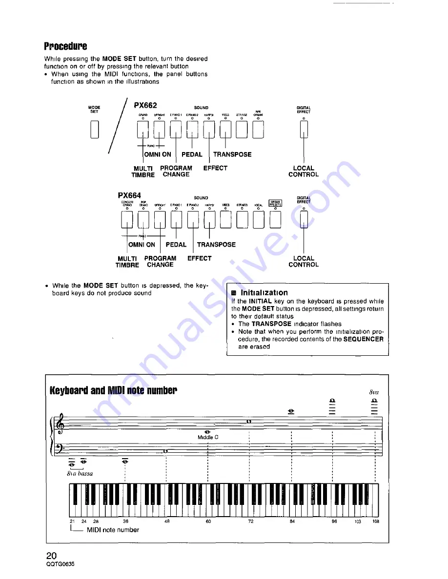 Panasonic SX-PX663M Owner'S Manual Download Page 20