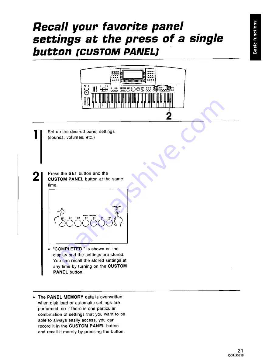 Panasonic SXKN6500 - ELECTRONIC KEYBOARD Owner'S Manual Download Page 21