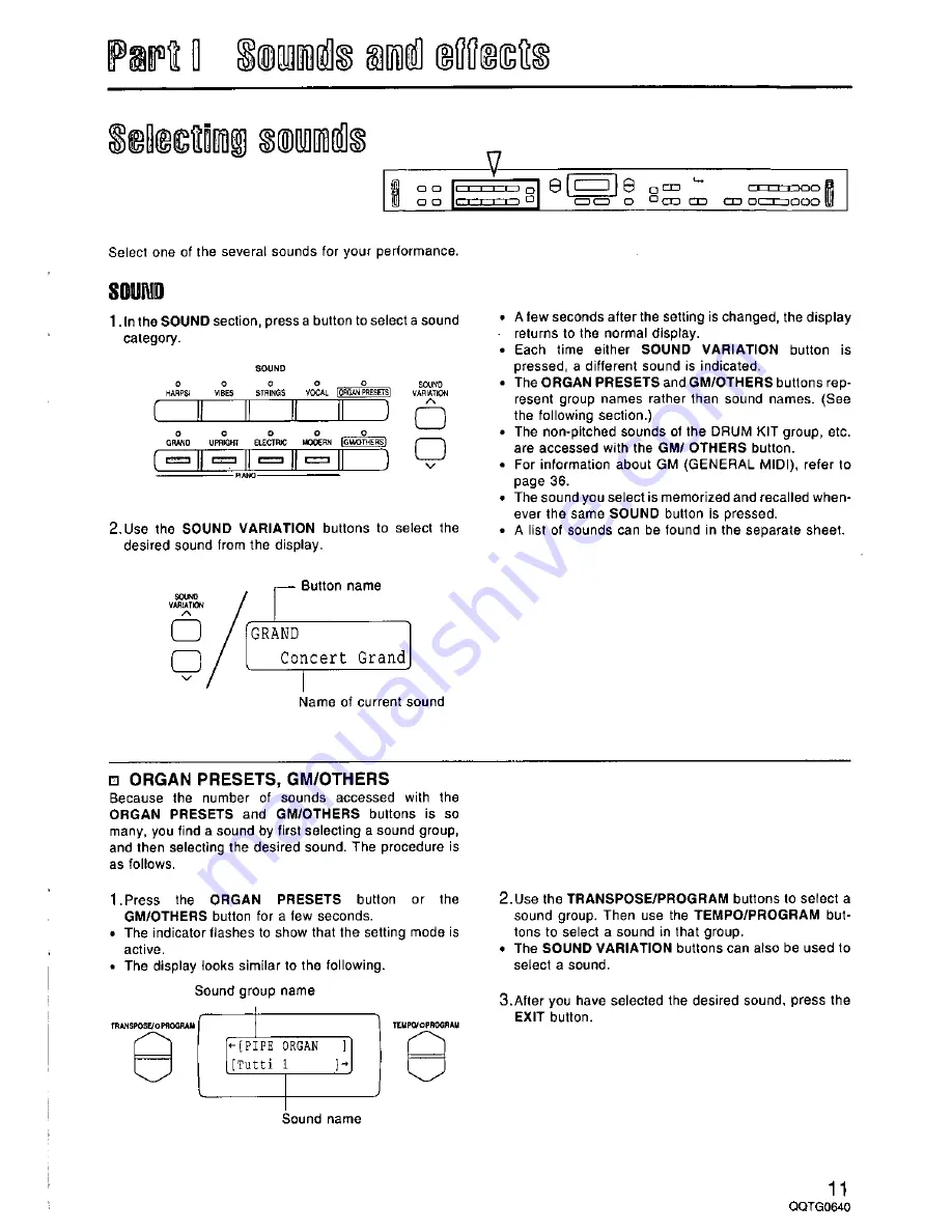 Panasonic SXPX665 - ELECTRONIC PIANO Скачать руководство пользователя страница 11