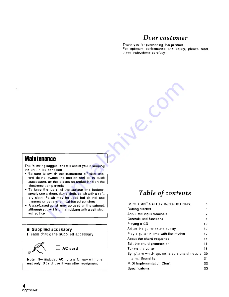 Panasonic SY-PA100 Operating Manual Download Page 4