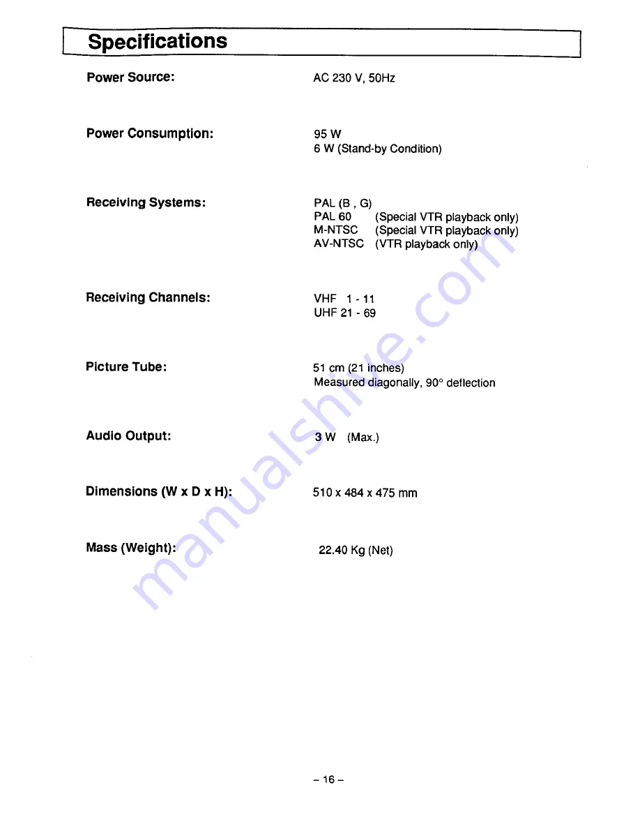 Panasonic TC-21L4Z Operating Instructions Manual Download Page 17