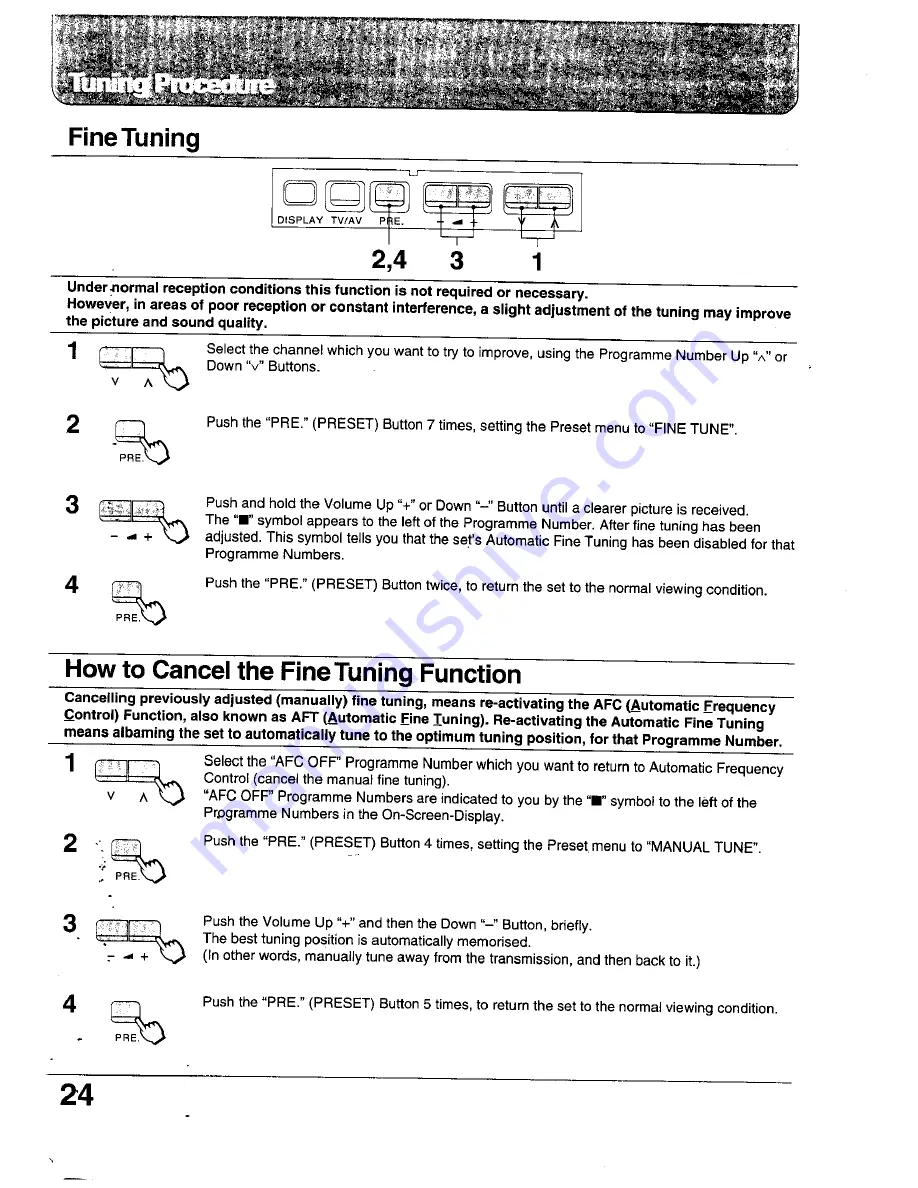 Panasonic TC-24WG10 Series Operating Instructions Manual Download Page 24