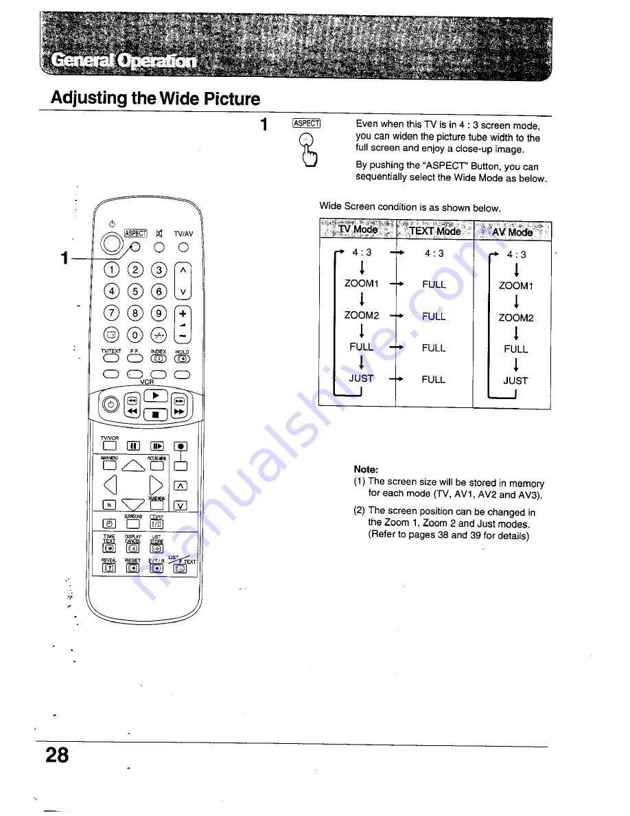 Panasonic TC-24WG10 Series Operating Instructions Manual Download Page 28