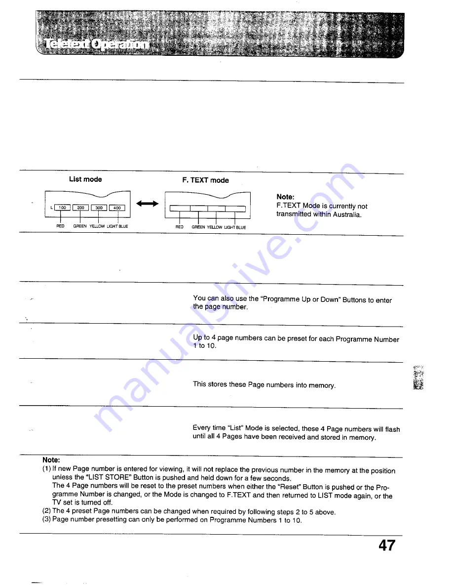 Panasonic TC-24WG10 Series Operating Instructions Manual Download Page 47