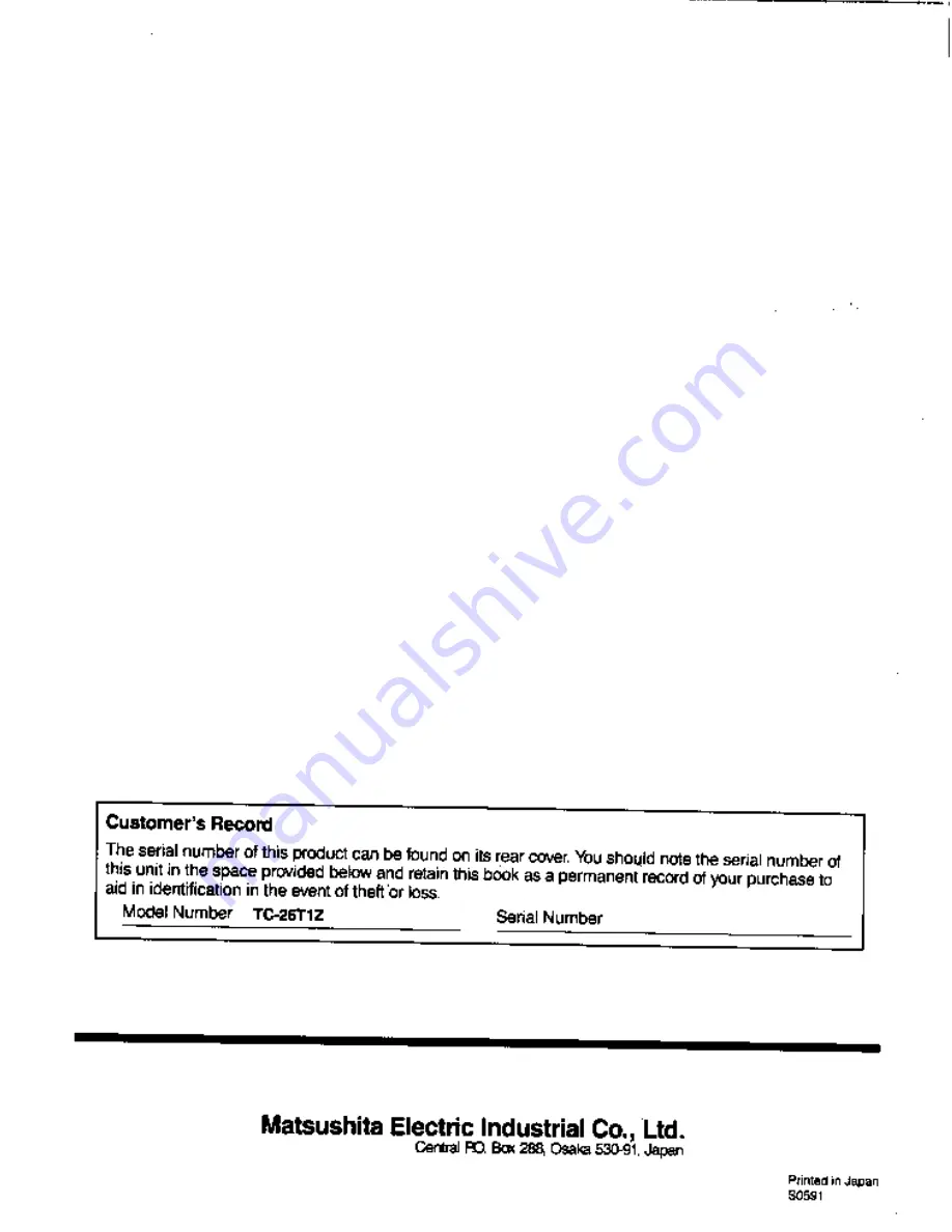 Panasonic TC-26T1Z Operating Instructions Manual Download Page 60