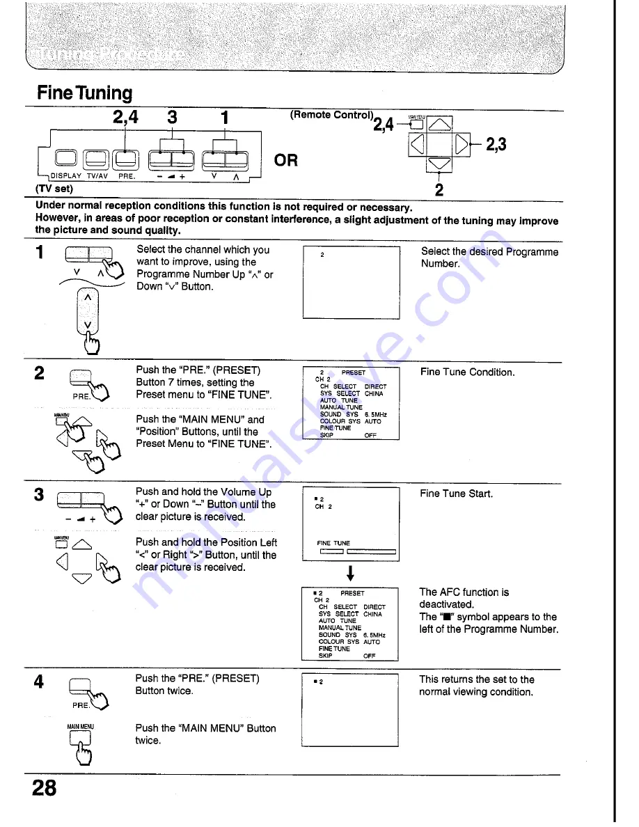 Panasonic TC-29GF80 Series Operating Instructions Manual Download Page 28