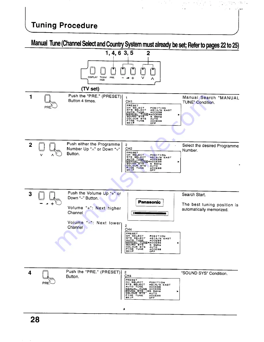 Panasonic TC-29P100 Series Operating Instructions Manual Download Page 28