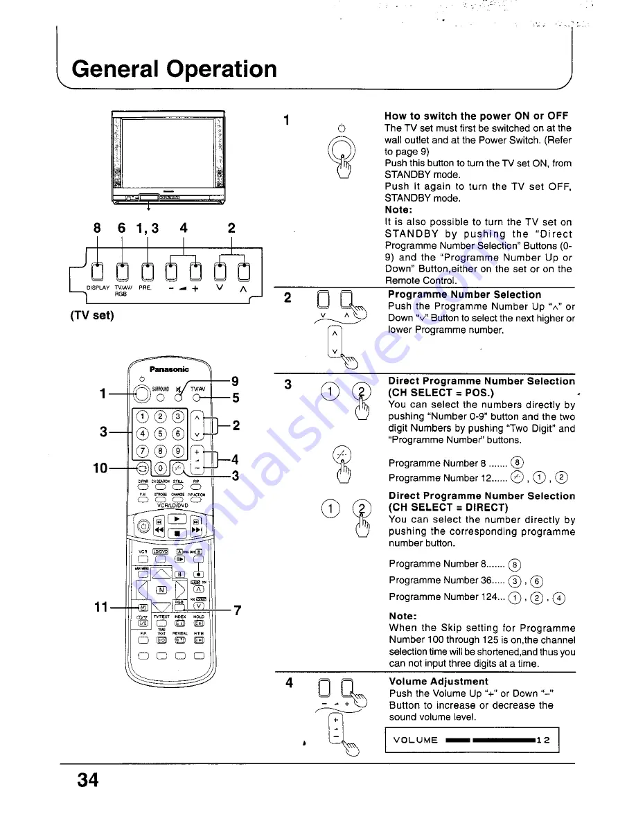 Panasonic TC-29P100 Series Operating Instructions Manual Download Page 34