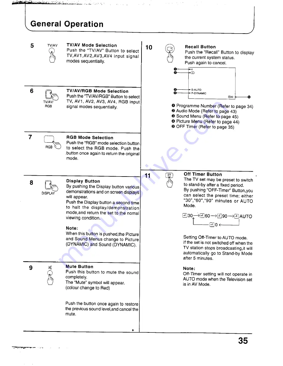 Panasonic TC-29P100 Series Operating Instructions Manual Download Page 35