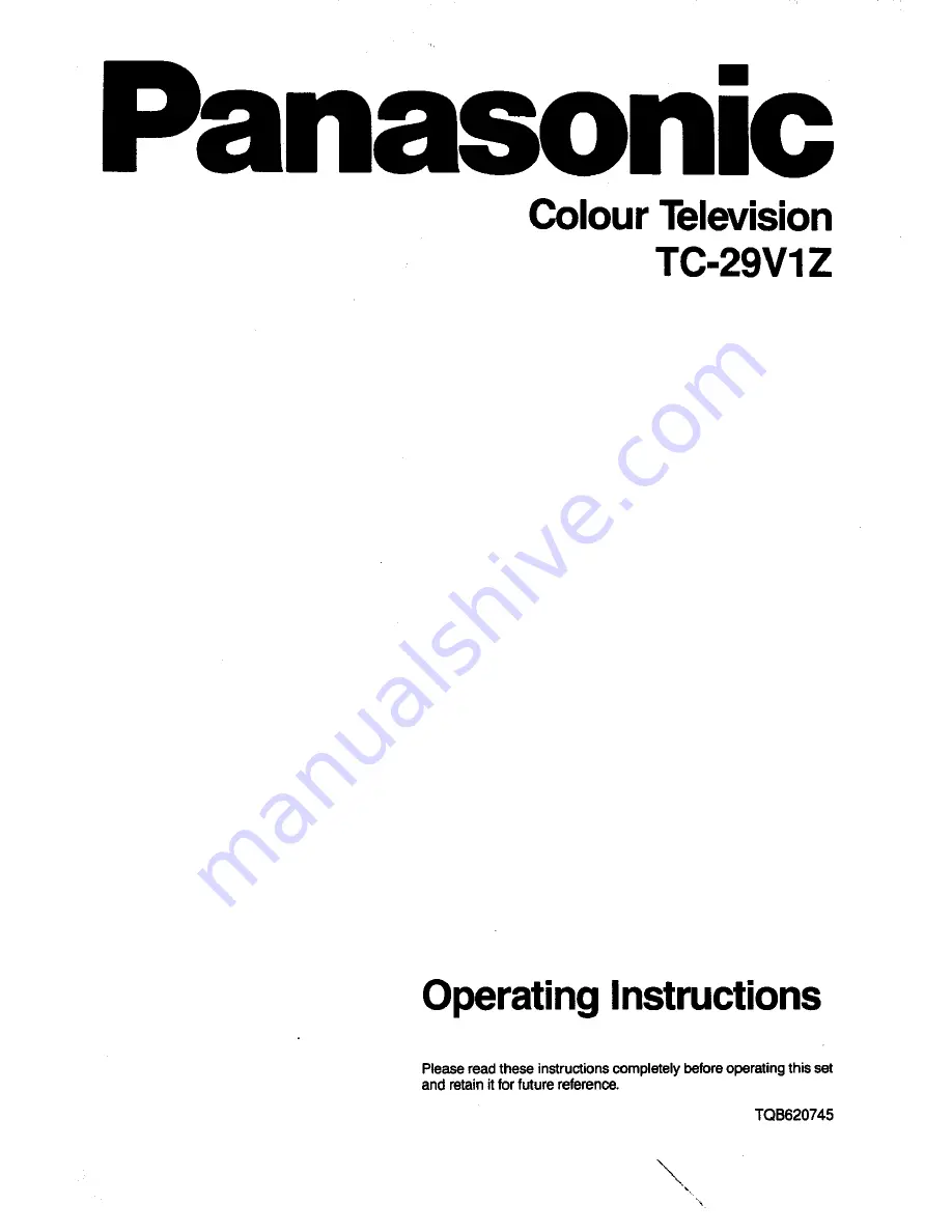 Panasonic TC-29V1Z Operating Instructions Manual Download Page 1