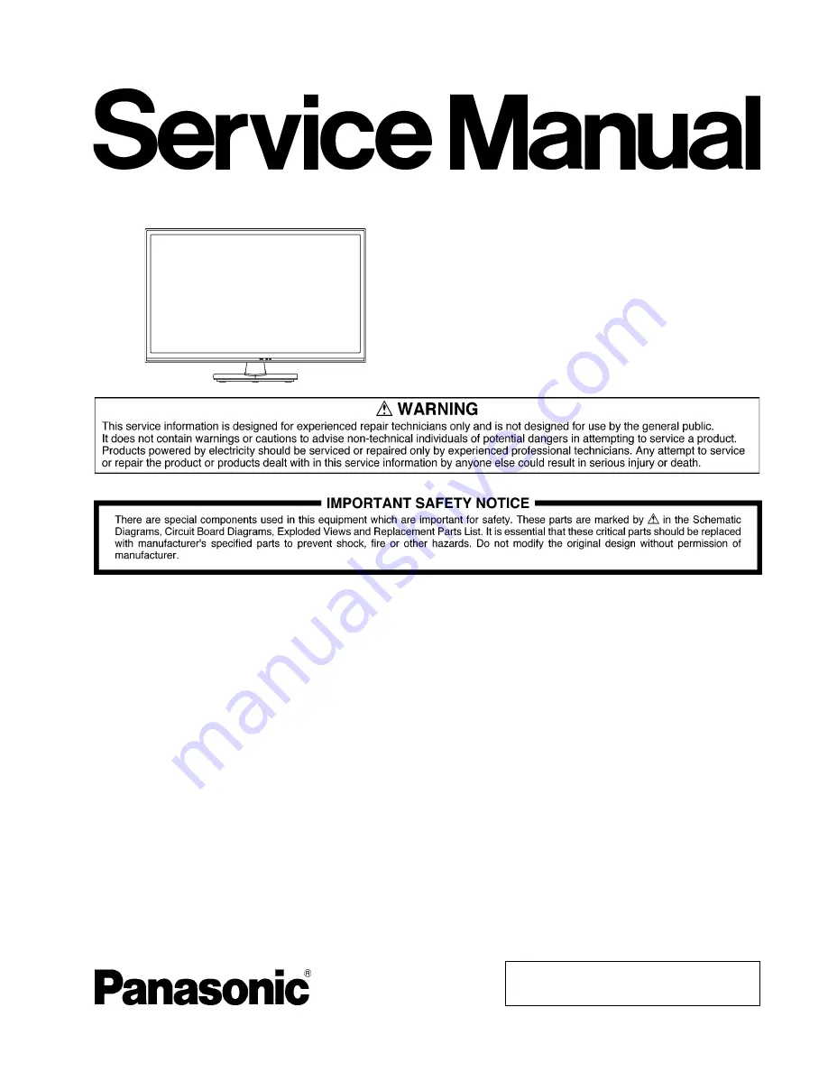 Panasonic TC-L39B6L Service Manual Download Page 1