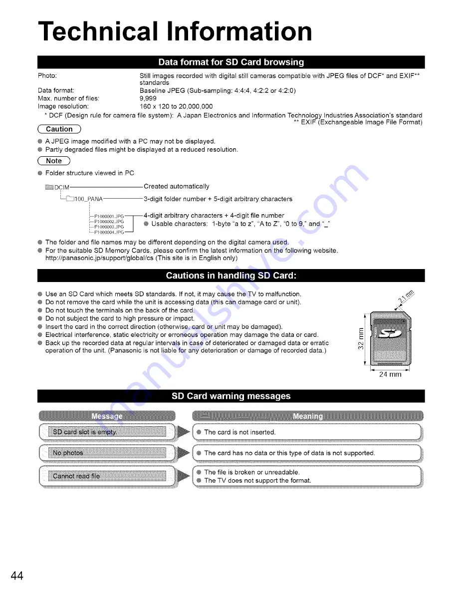 Panasonic TC-P42S2 (English, Spanish) Скачать руководство пользователя страница 44