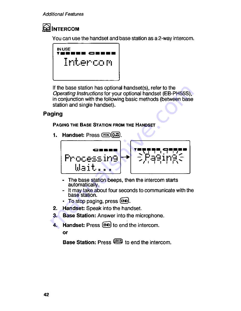 Panasonic Telenium EB-P55S Operating Instructions Manual Download Page 44