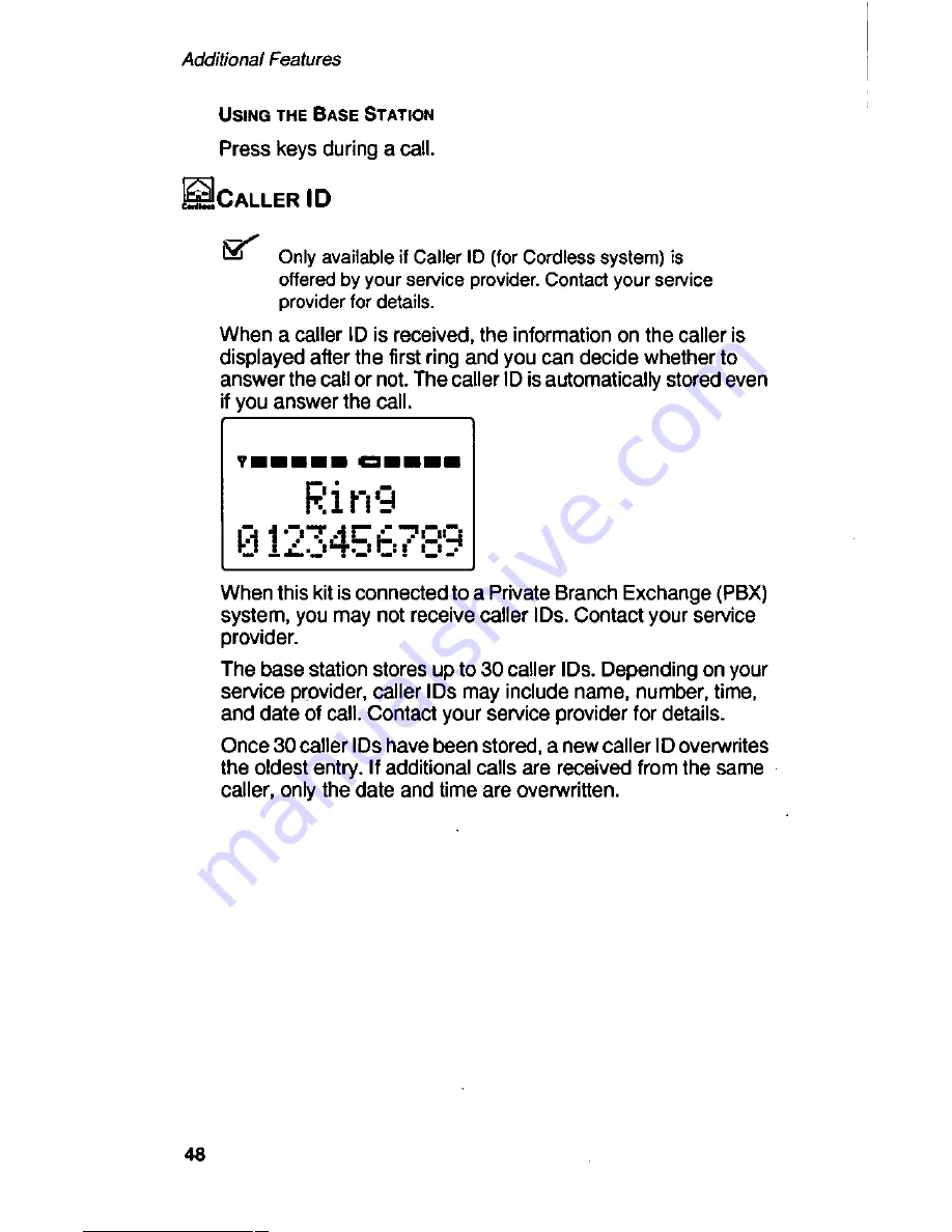 Panasonic Telenium EB-P55S Operating Instructions Manual Download Page 50