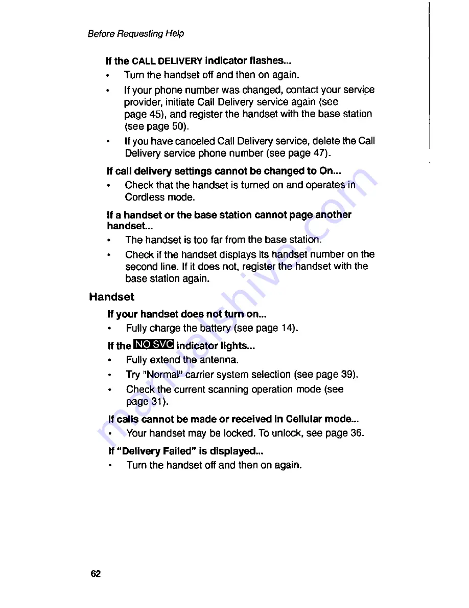 Panasonic Telenium EB-P55S Operating Instructions Manual Download Page 64