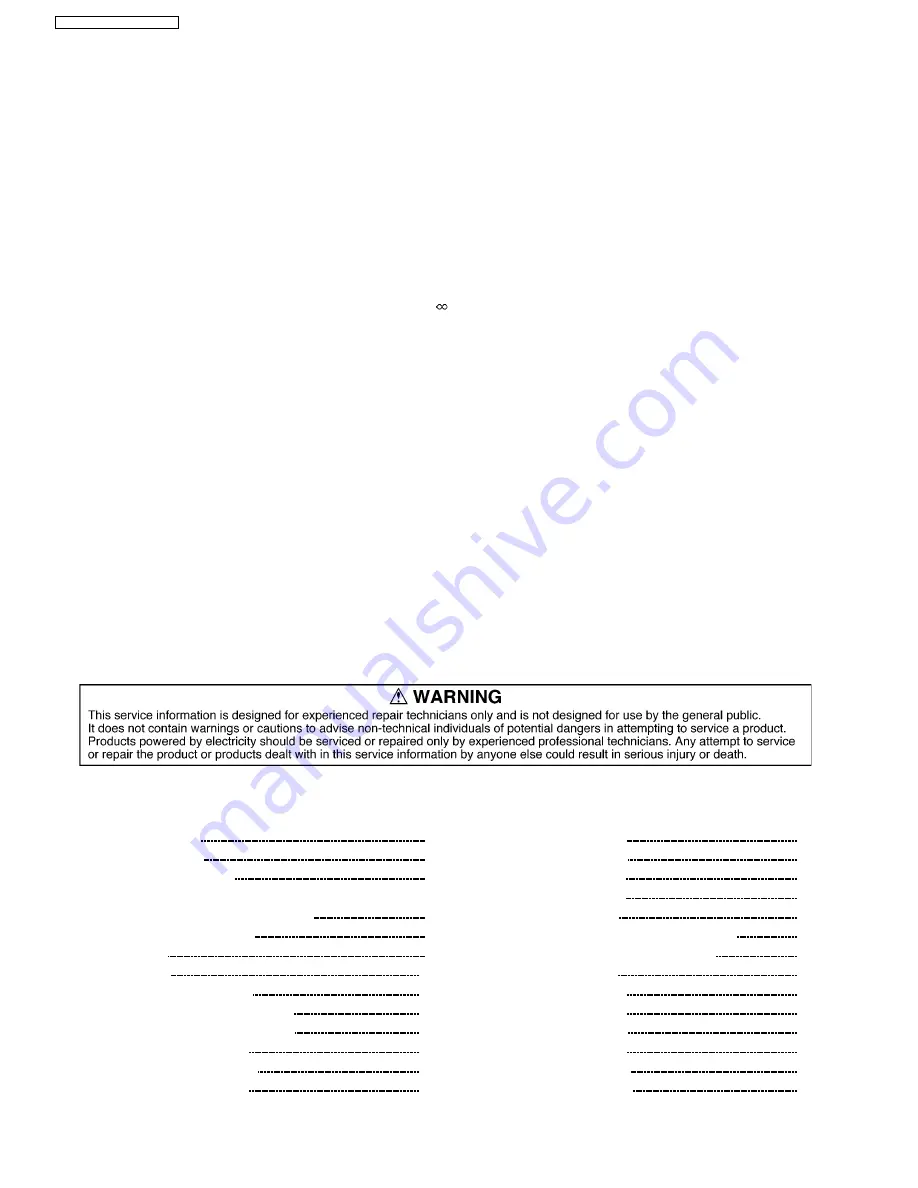 Panasonic TH-103PF9EK Service Manual Download Page 2