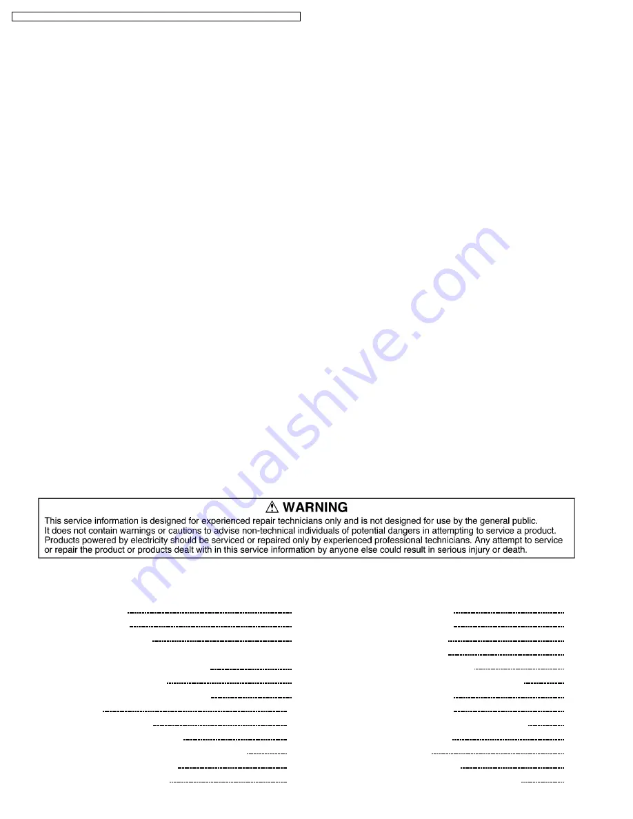 Panasonic TH-37PHD8GK Service Manual Download Page 2