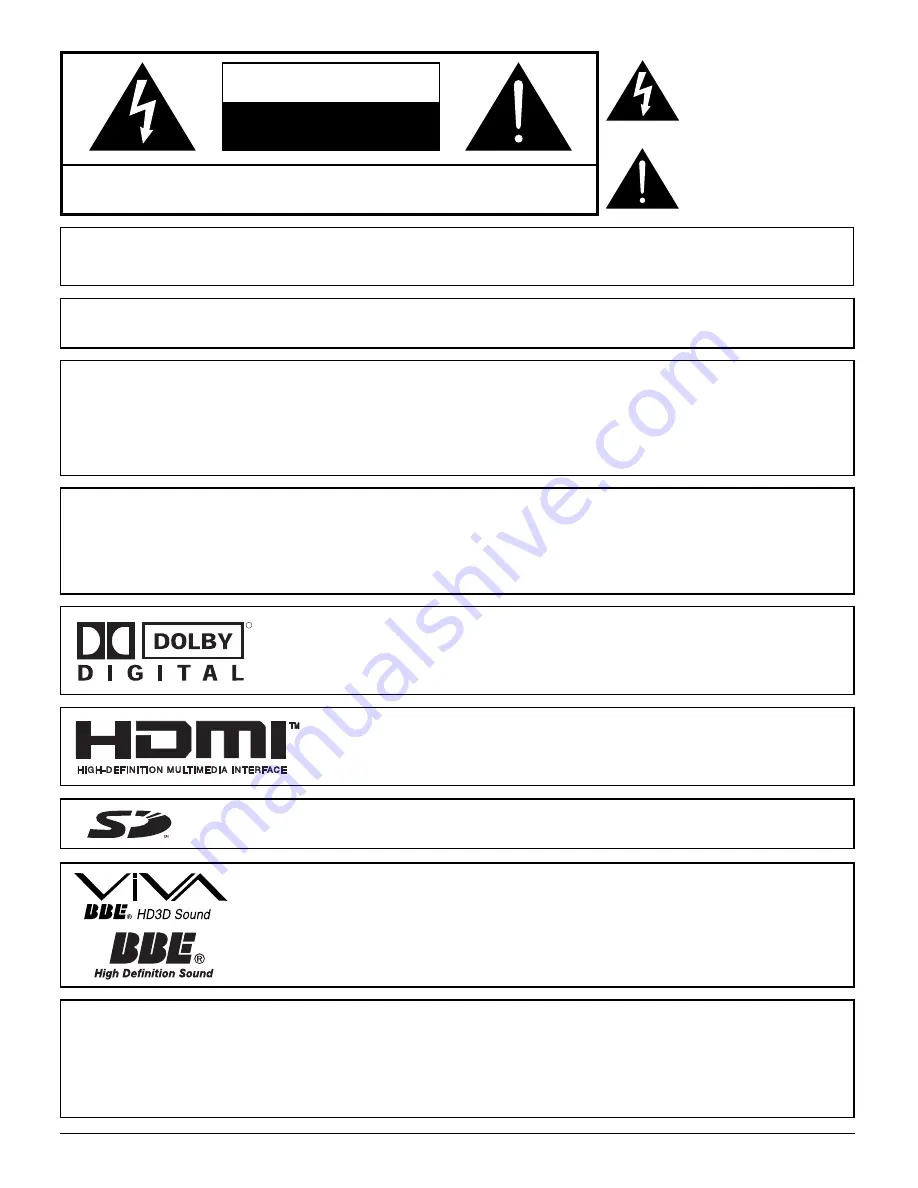 Panasonic TH-37PX25 Operating Instructions Manual Download Page 2