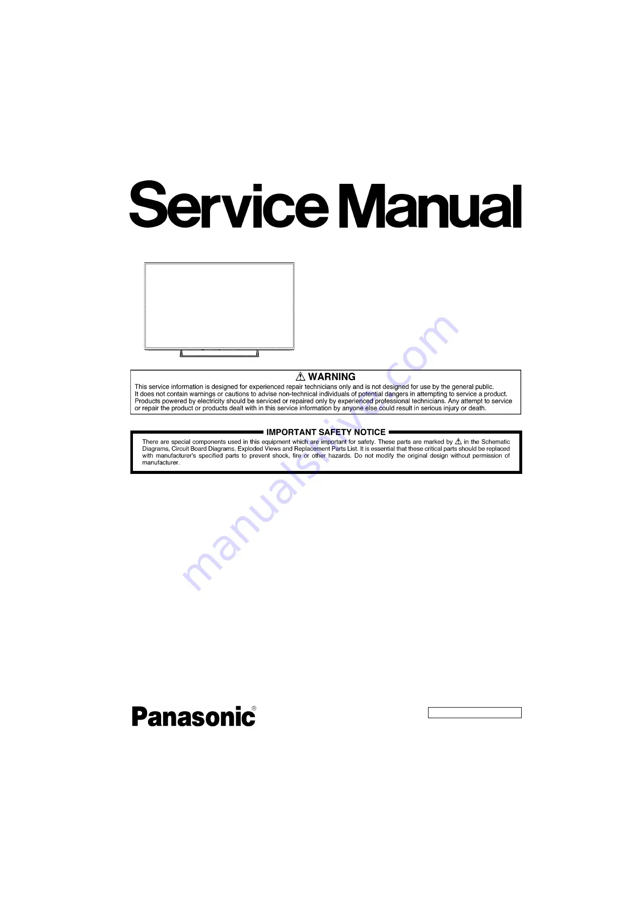 Panasonic TH-40CX600S Service Manual Download Page 1