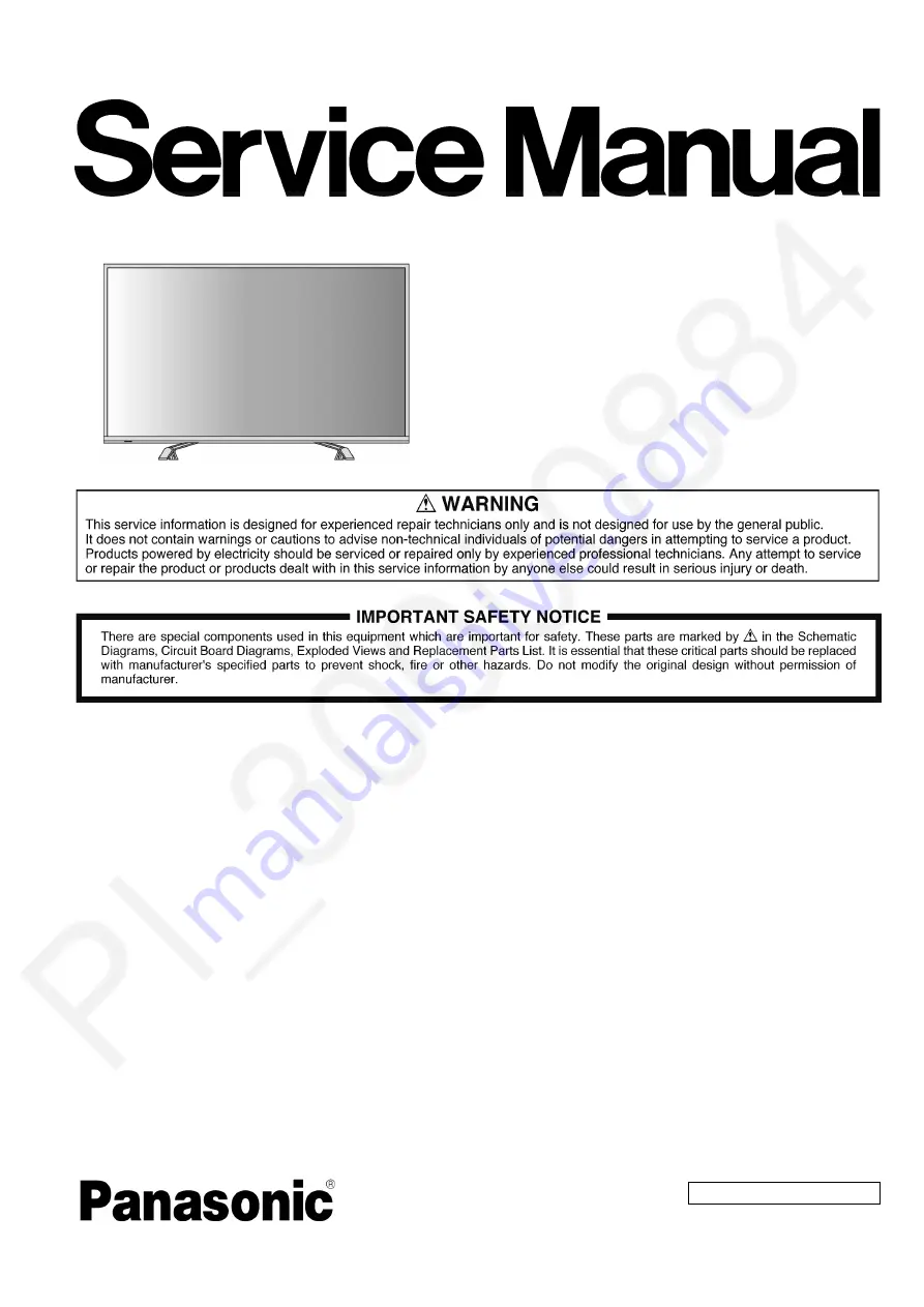 Panasonic TH-42C400Z Service Manual Download Page 1